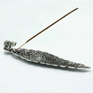 Elefant langer Räucherstäbchenhalter aus poliertem Aluminium, 20 cm