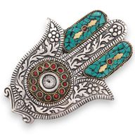 Grüner kleiner Hamsa-Räucherstäbchenhalter 13x5,5cm
