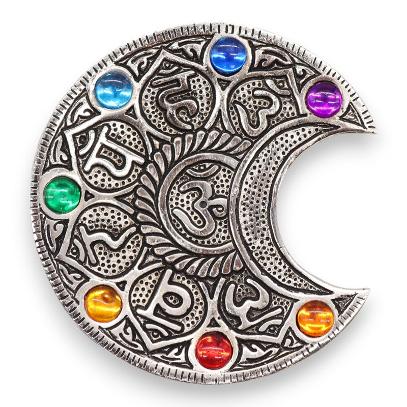 Räucherstäbchenhalter „Sieben Chakra-Mond“, 11,5 cm