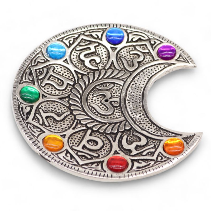 Räucherstäbchenhalter „Sieben Chakra-Mond“, 11,5 cm