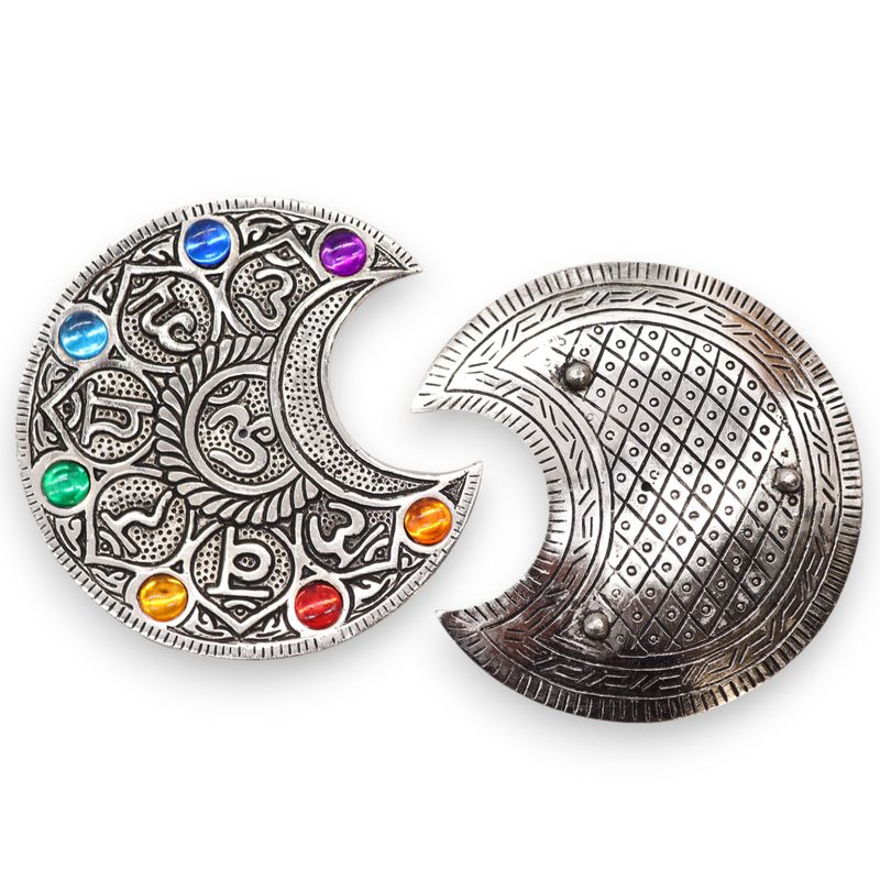 Räucherstäbchenhalter „Sieben Chakra-Mond“, 11,5 cm