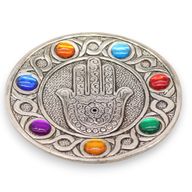 Sieben Chakra Hamsa Räucherstäbchenhalter 11,5 cm