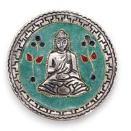 Räucherstäbchenhalter mit Buddha-Dekor, Grün, 10 cm