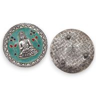 Räucherstäbchenhalter mit Buddha-Dekor, Grün, 10 cm