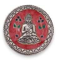 Räucherstäbchenhalter Buddha Rot Dekor 10cm