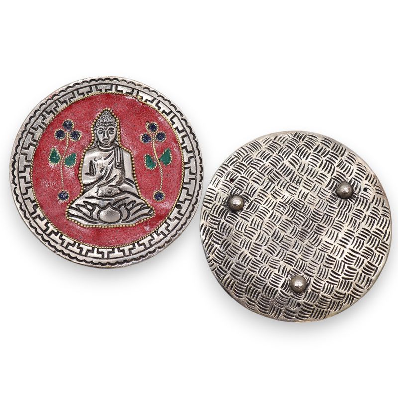 Räucherstäbchenhalter Buddha Rot Dekor 10cm