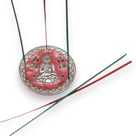Räucherstäbchenhalter Buddha Rot Dekor 10cm