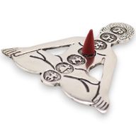 Räucherstäbchenhalter aus poliertem Aluminium mit sieben Chakren, Yoga, 12 x 12 cm