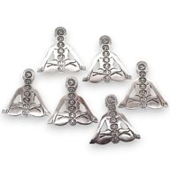 Räucherstäbchenhalter aus poliertem Aluminium mit sieben Chakren, Yoga, 12 x 12 cm