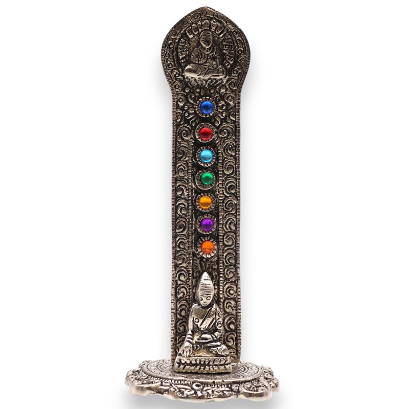 7 Chakra-Turm Buddha Räucherstäbchenhalter 16x6x7cm