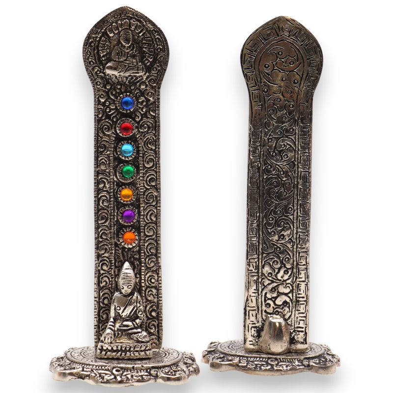 7 Chakra-Turm Buddha Räucherstäbchenhalter 16x6x7cm