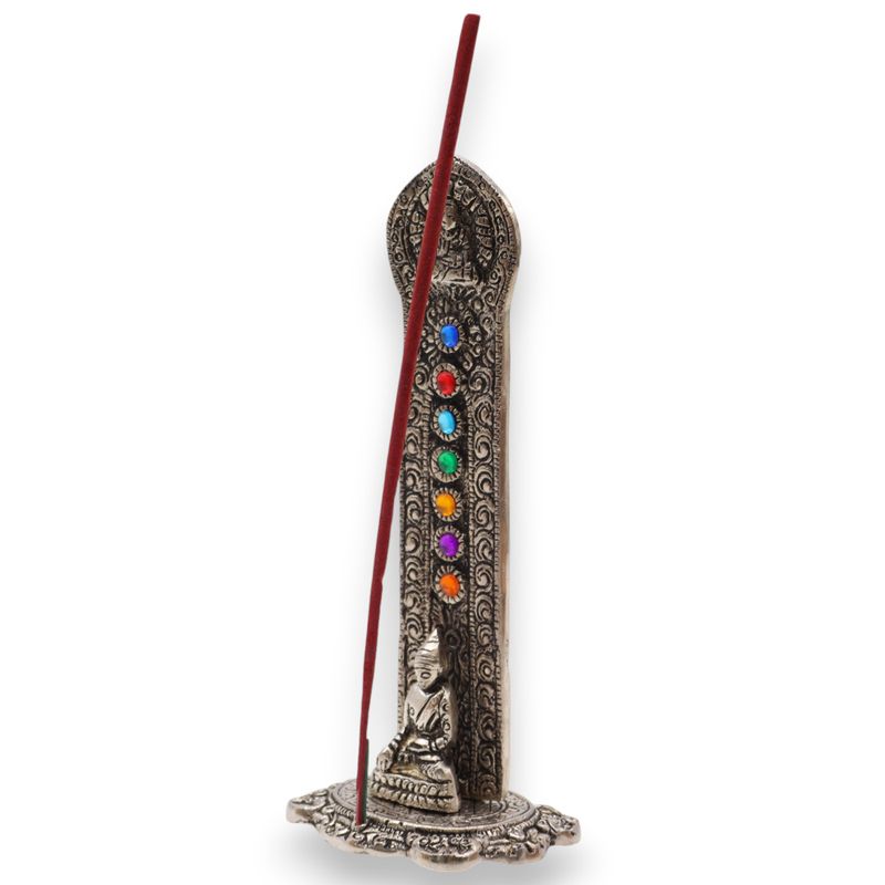 7 Chakra-Turm Buddha Räucherstäbchenhalter 16x6x7cm