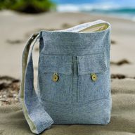 Taschen mit zwei Taschen in Naturtönen – Comp Denim – Mittel
