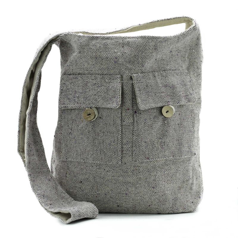 Zwei-Taschen-Taschen in Naturtönen – Sanftes Lavendel – Groß