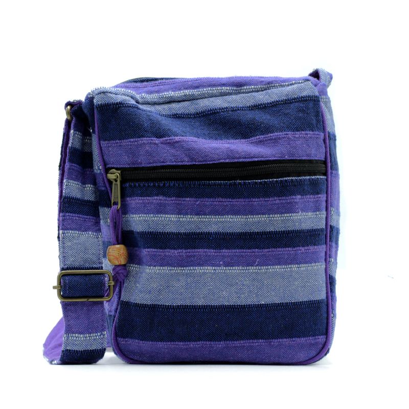 Große Nepal-Schultertasche (verstellbarer Riemen) – Deep Sea Blues