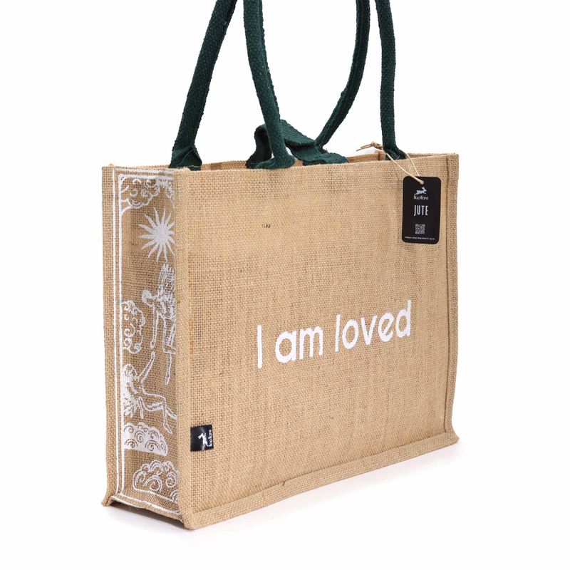 Hop Hare Jute Big Bag - Ich bin geliebt