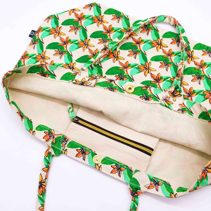 Große, helle Tasche - Frangipani