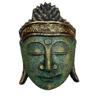 Home Decor Buddha-Kopf – 25 cm – grünes Glanzfinish