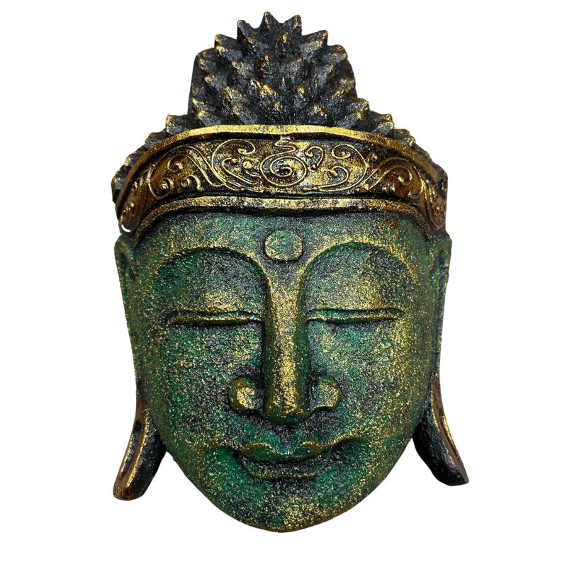 Home Decor Buddha-Kopf – 25 cm – grünes Glanzfinish