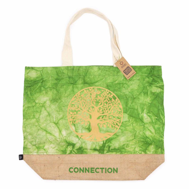 Ganz natürliche Tasche - Green Stonewash - Lebensbaum - Verbindung