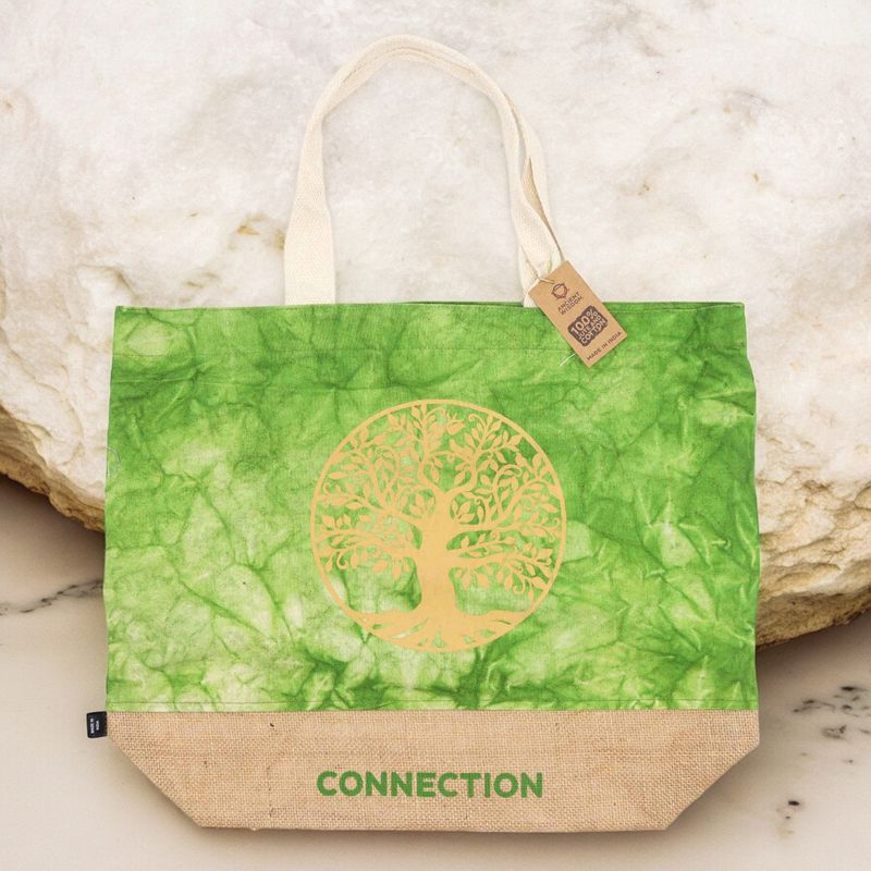 Ganz natürliche Tasche - Green Stonewash - Lebensbaum - Verbindung