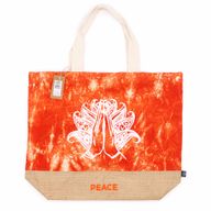 Ganz natürliche Tasche - Orange Stonewash - Namaste Hand - Peace