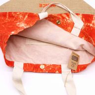 Ganz natürliche Tasche - Orange Stonewash - Namaste Hand - Peace