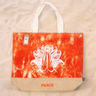 Ganz natürliche Tasche - Orange Stonewash - Namaste Hand - Peace