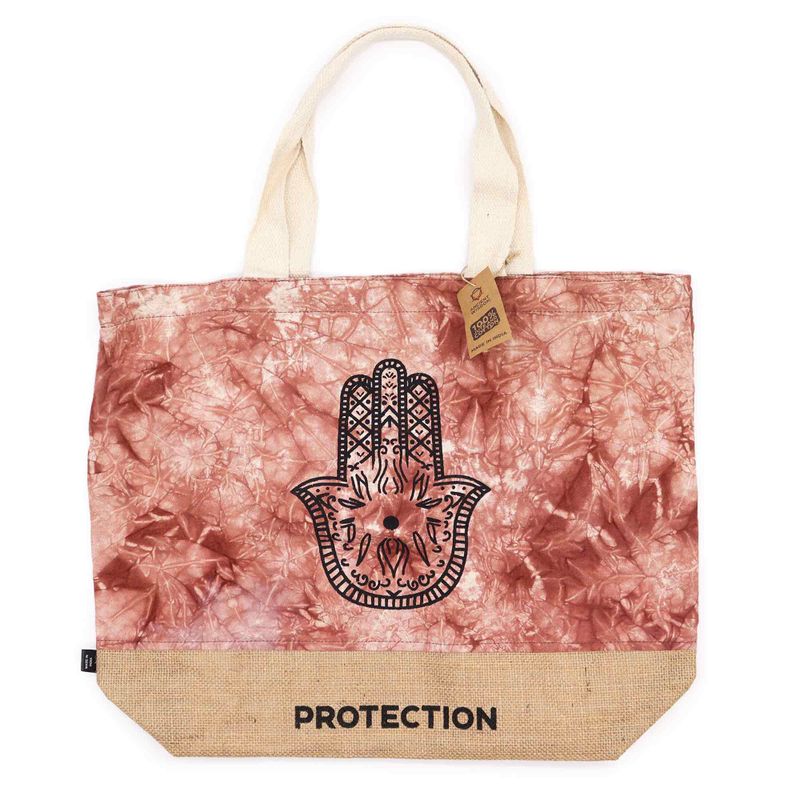 Ganz natürliche Tasche - Terrakotta Stonewash - Hamsa - Schutz
