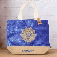 Ganz natürliche Tasche - Blue Stonewash - Mandala - Harmonie