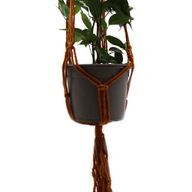 Makramee-Topfhalter Classic – Chocolate Med Pot