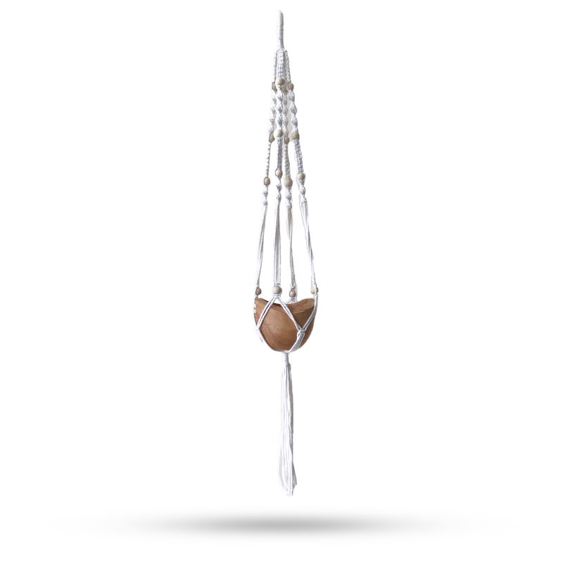 Makramee-Topflappen mit Perlen - Natur - 1m