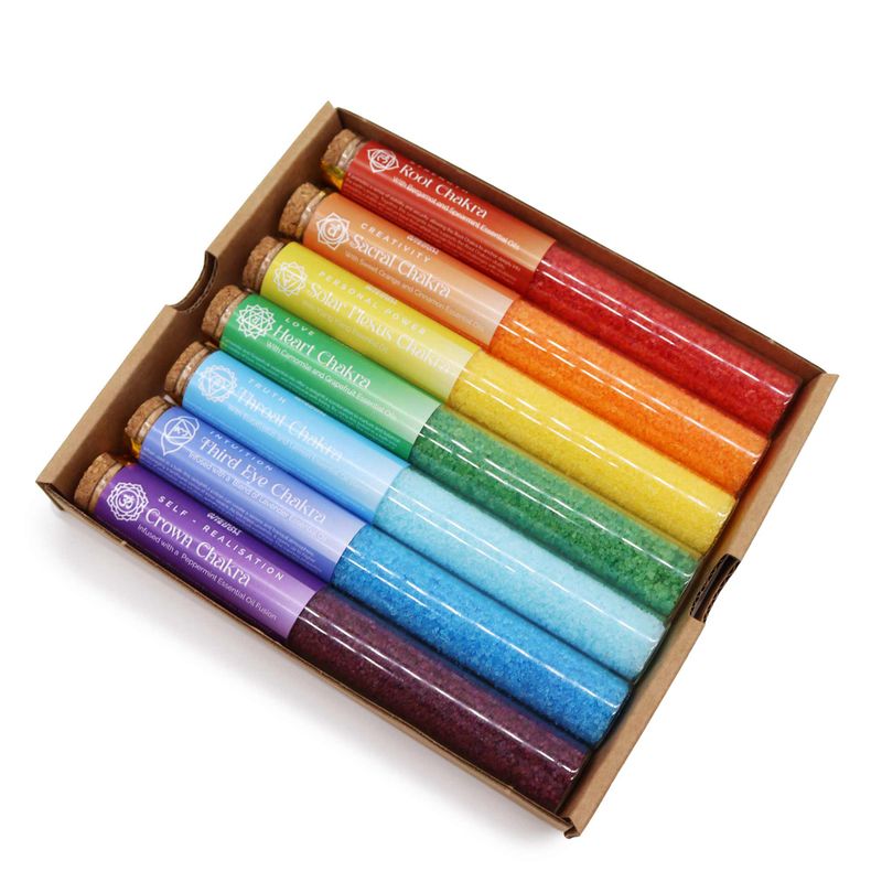 Chakra-Badesalz – Geschenkset mit 7 Stück