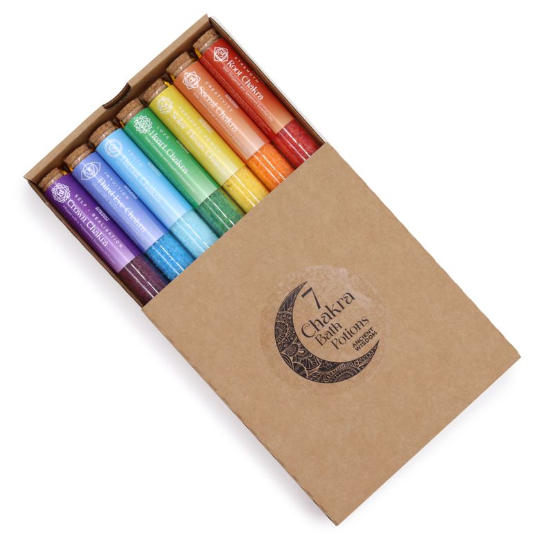 Chakra-Badesalz – Geschenkset mit 7 Stück