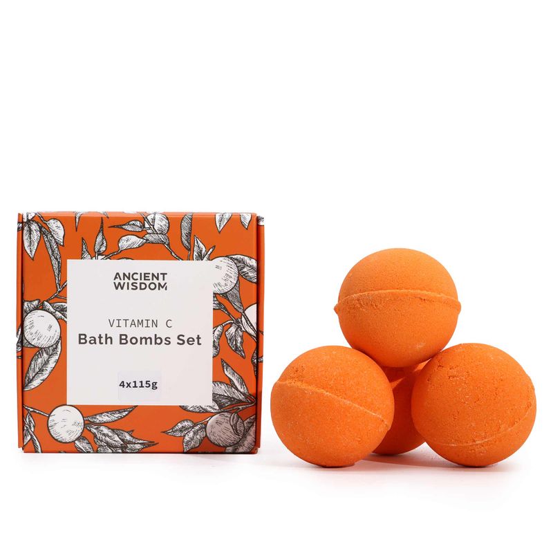 Pikantes Vitamin C Badebomben-Set – Aromatherapie-Quartett