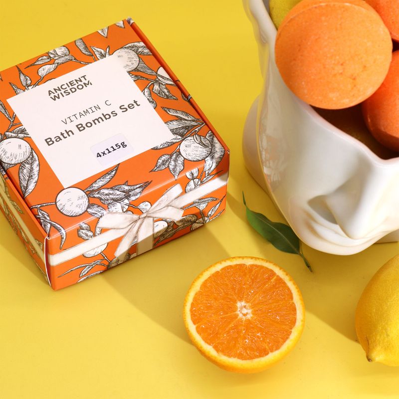 Pikantes Vitamin C Badebomben-Set – Aromatherapie-Quartett