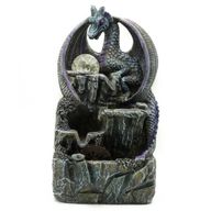 Tisch-Wasserspiel – 35 cm – Lila Drache, Kristallkugel und Wasserrad