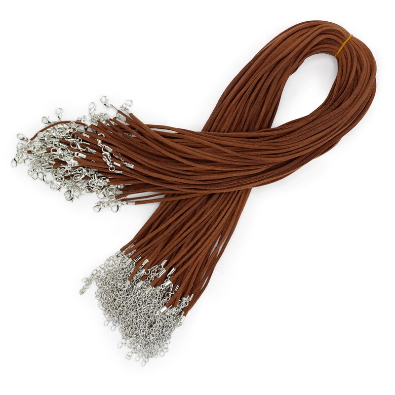 Packungen Wildleder-Anhängerschnüre – 2,5 mm x 55 cm – Dunkelbraun A010