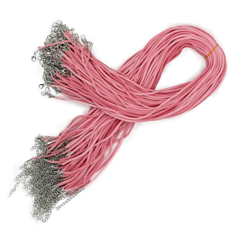 Packungen Wildleder Anhänger Kordeln - 2,5 mm x 55 cm - Rosa A064