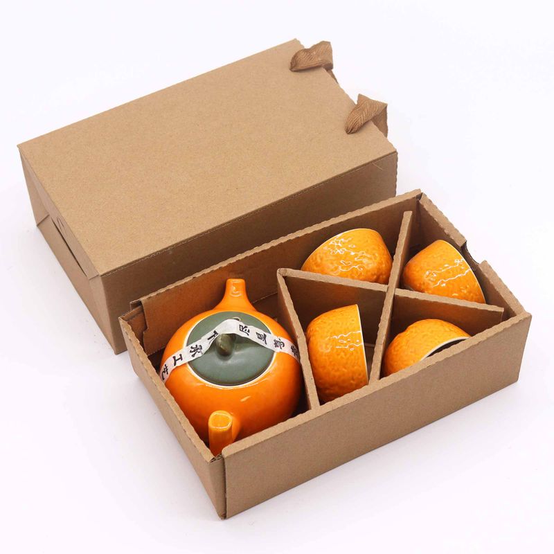 Herbal Orange Teekannen-Set - Kanne und vier Tassen