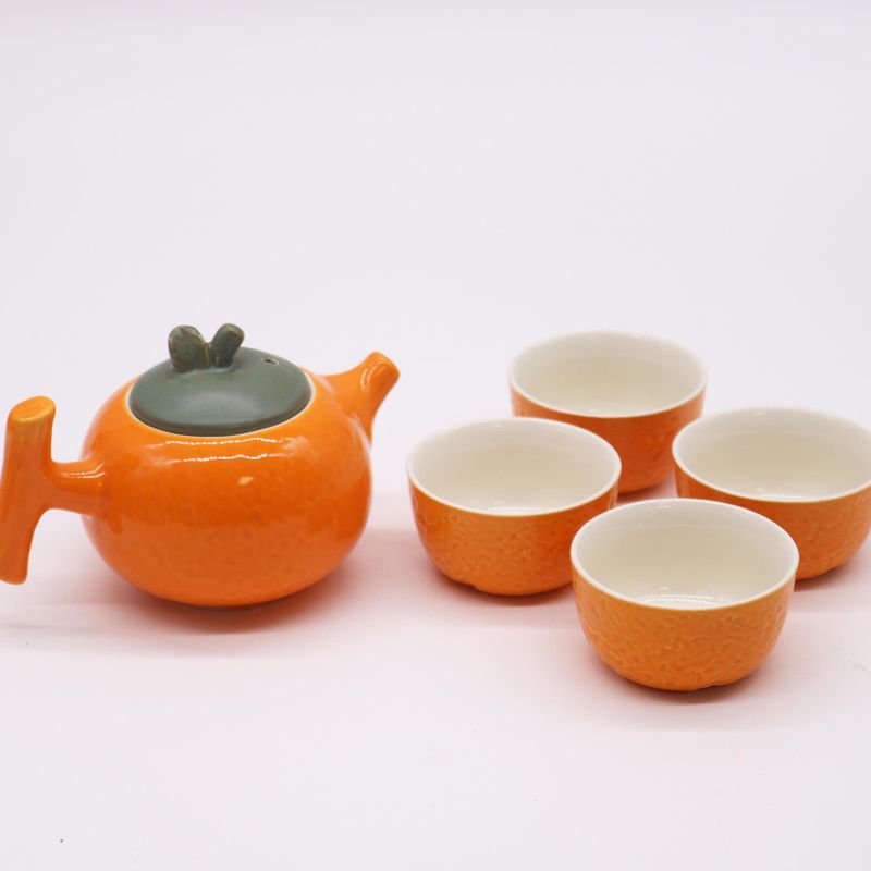 Herbal Orange Teekannen-Set - Kanne und vier Tassen