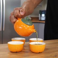 Herbal Orange Teekannen-Set - Kanne und vier Tassen