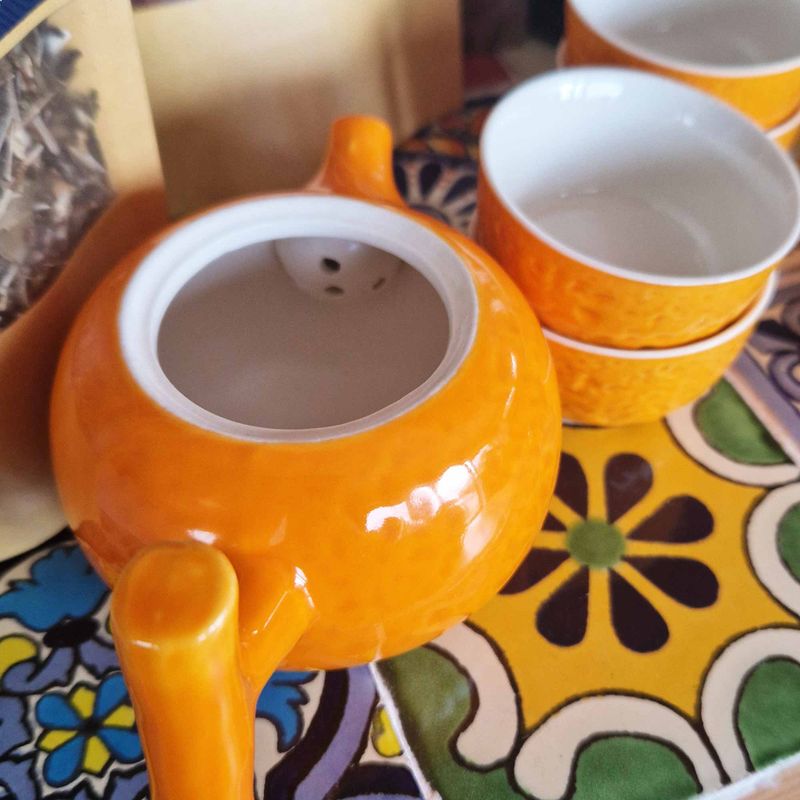 Herbal Orange Teekannen-Set - Kanne und vier Tassen