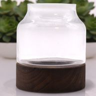 Mittelgroßes Terrarium aus dunklem Tungholz – 16 x 18 cm