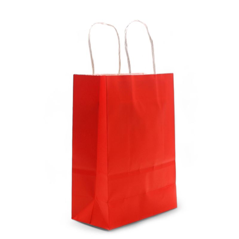 Papiertüte mit Kordelgriff (16x22x8cm) - Rot (130g)