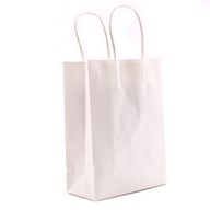 Große Geschenktüte aus Papier mit Kordelgriff (26 x 32 x 12 cm) – Weiß (130 g)