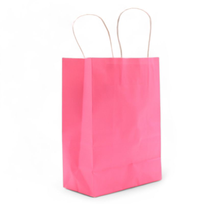 Große Geschenktüte aus Papier mit Kordelgriff (26 x 32 x 12 cm) – Zartrosa (130 g)