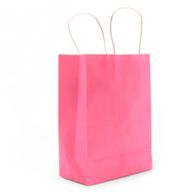 Große Geschenktüte aus Papier mit Kordelgriff (26 x 32 x 12 cm) – Zartrosa (130 g)