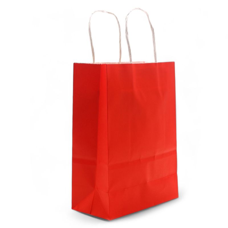 Große Geschenktüte aus Papier mit Kordelgriff (26 x 32 x 12 cm) – Rot (130 g)