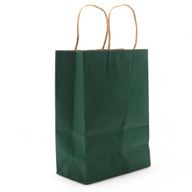 Große Geschenktüte aus Papier mit Kordelgriff (26 x 32 x 12 cm) – Grün (130 g)